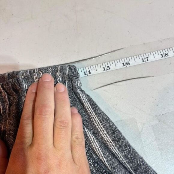 Women’s Flax LagenLook Barrel crop Pants Small Oversized Pull On Elastic Waist - Picture 9 of 11